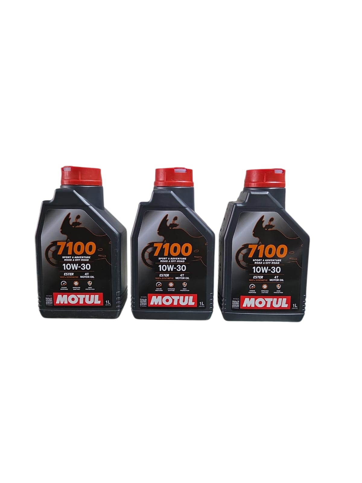 WhatsApp Image 2026-06-22 at 11.24.48 Pack 3L Aceite Moto Motul 10w 30 7100 Full Sintético 4T - Imagen 1